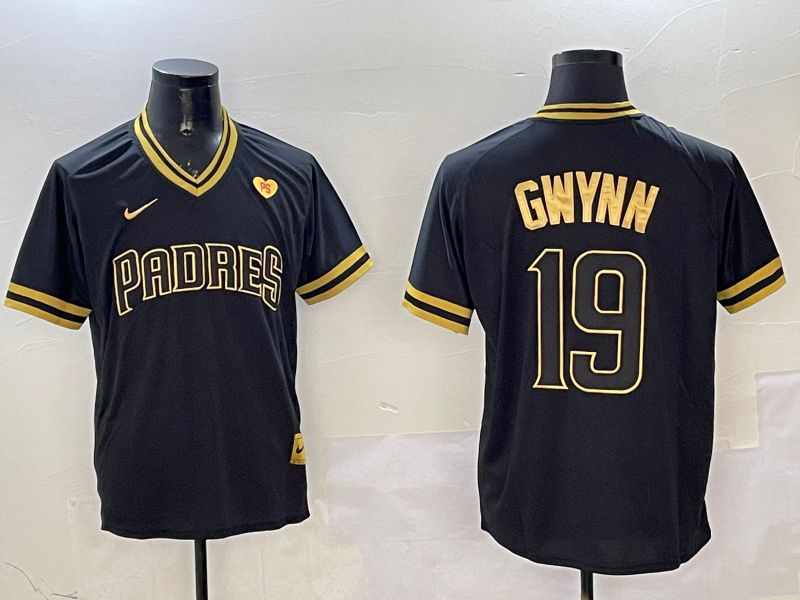 Men San Diego Padres #19 Gwynn Black Gold Game 2025 Nike MLB Jersey style 3258->tampa bay rays->MLB Jersey